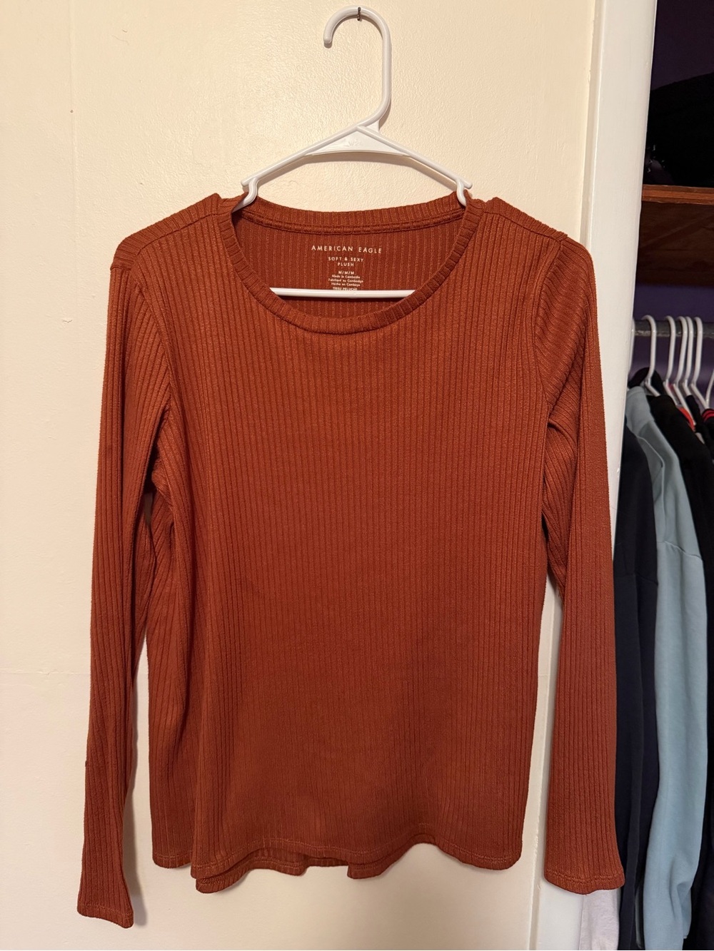 American Eagle Soft & Sexy Plush Long Sleeve Shirt (Medium)